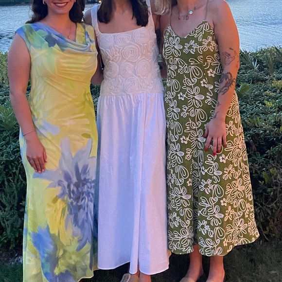 Show Me Your MuMu Bradshaw Maxi Dress White Rosette White Textured Dress - Picture 7 of 10